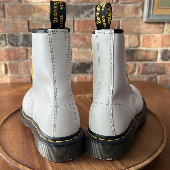 Dr Doc Docs Martens 1460 White Leather Combat Women's Boots Size UK 5 US 7 - Picture 16 of 16